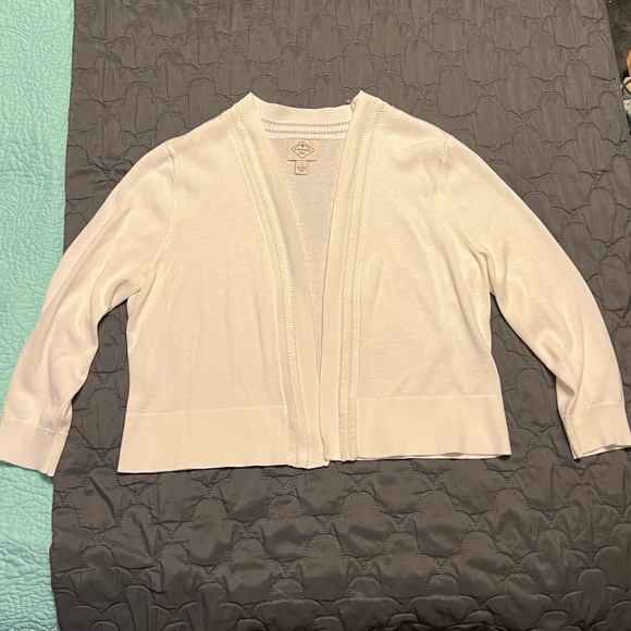 St John’s Bay white crop cardigan. Size large - Picture 1 of 3